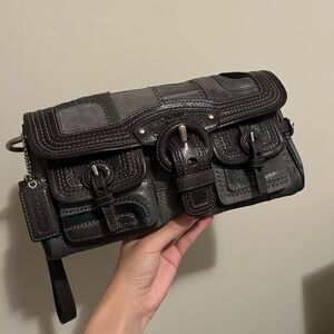 Vintage Coach Legacy Oversized Patchwork Haircalf Clutch Bag 12616